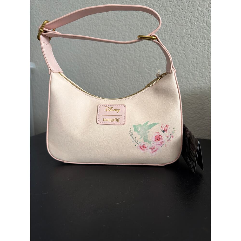 Loungefly Disney Tinkerbell Floral Baguette Purse NWT - Picture 4 of 6